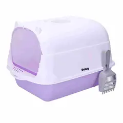 GENERICO - Arenero Sanitario Para Gato Cerrado Con Pala Color Violeta BELUG
