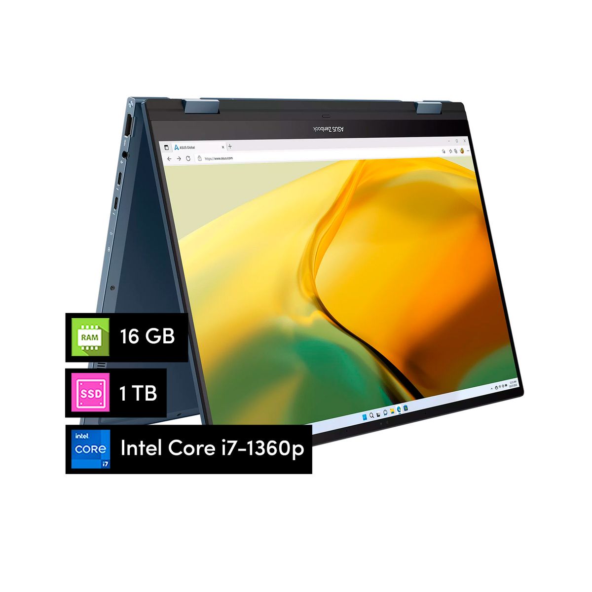 ASUS - Notebook Asus 2 en 1 Zenbook Intel i7 16GB 1TB SSD 14' 2.8K W11