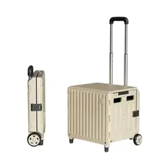 GENERICO - Carrito Compras Camping Plegable Transportable Multiuso 47l color Caqui