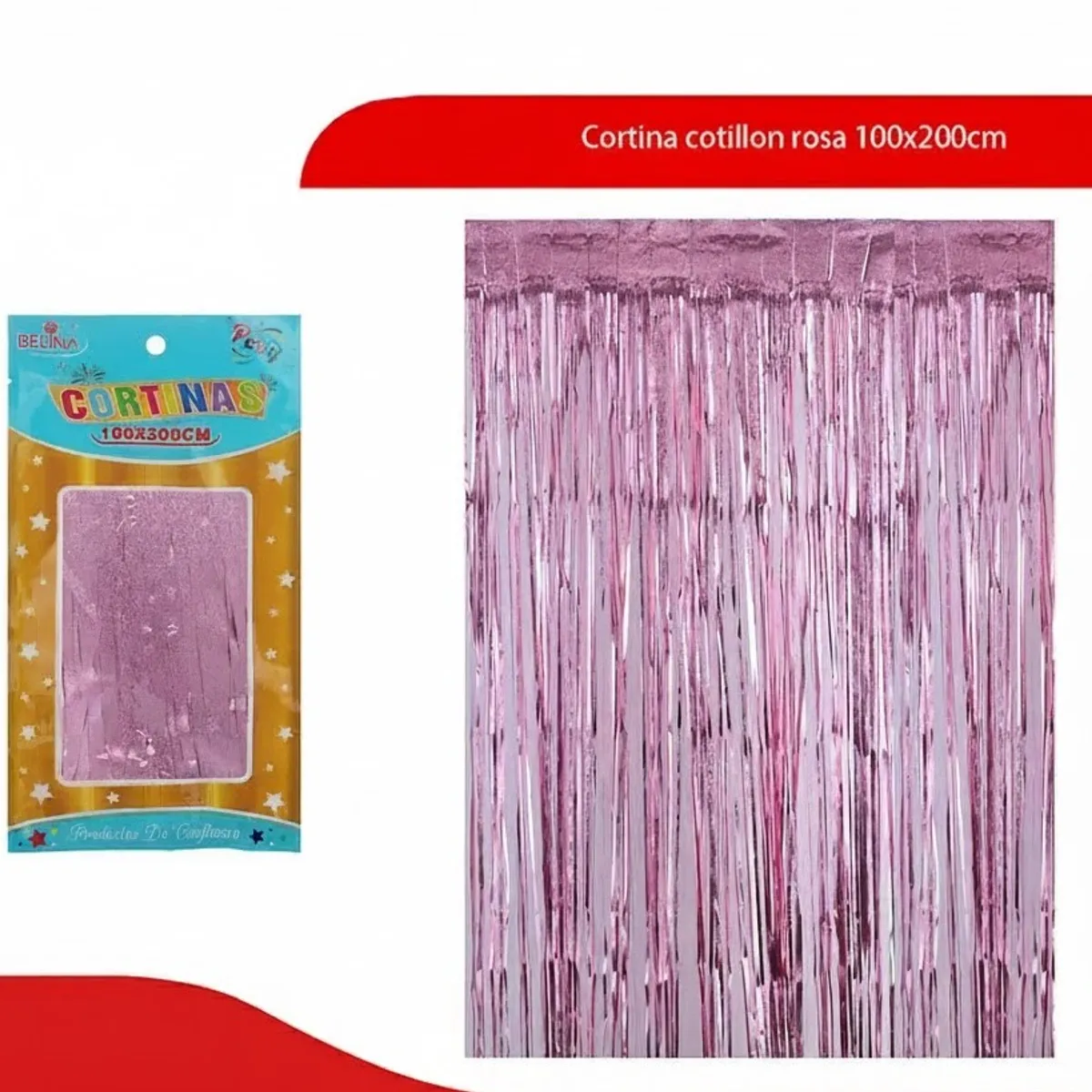 GENERICO - Cortina Cotillon Rosa 100x200cm