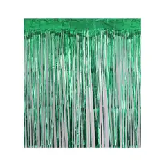 GENERICO - Cortina Cotillon Verde Metalizado 100x200cm