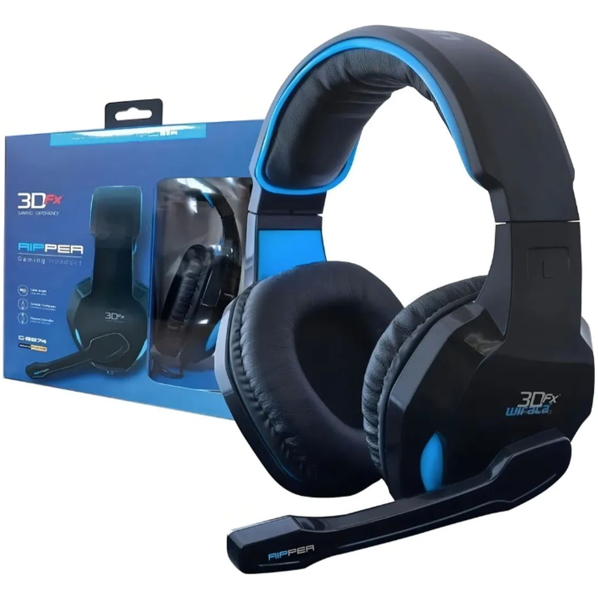 3DFX - Audífonos Gamer Alámbricos 3dfx Ripper Color Azul G-8974 Azul
