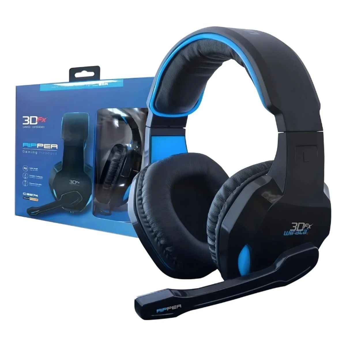 3DFX - Audífonos Gamer Alámbricos 3dfx Ripper Color Azul G-8974 Azul