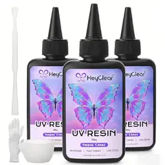 LUSDRIA - Resina Uv 300g Kit Transparente Dura Sin Olor Curado Rápido