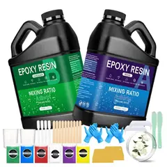 LUSDRIA - 2000ml Kit Resina Epóxica Transparente Antiburbujas