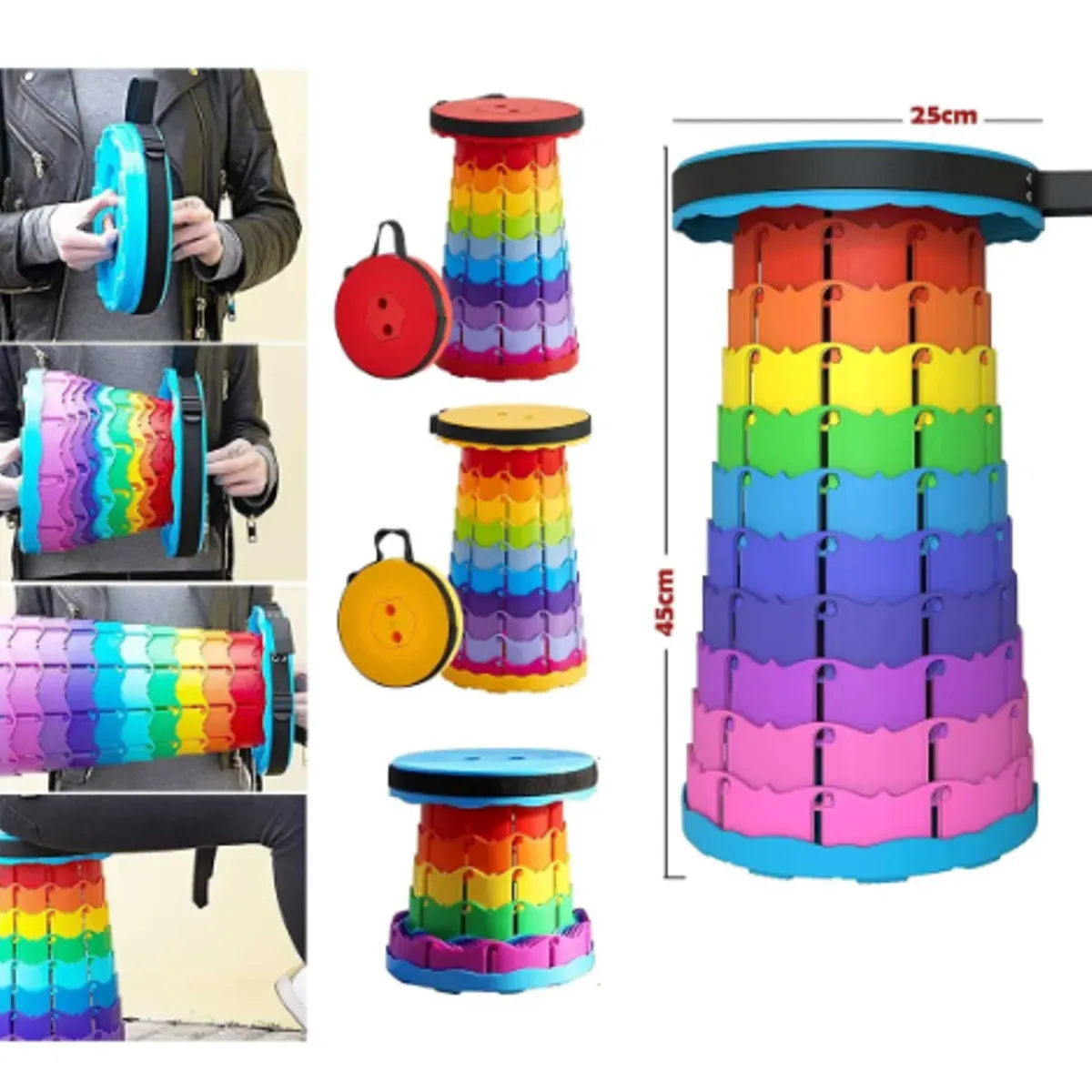 GENERICO - Taburete Plegable Silla Telescopica Silla Portatil Retraible