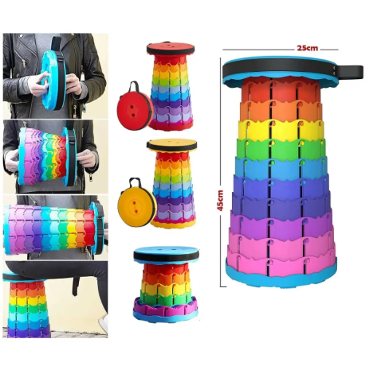GENERICO - Taburete Plegable Silla Telescopica Silla Portatil Retraible