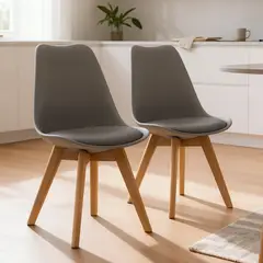 VENHOOUSE - Pack 2 Silla Eames Acolchada Gris