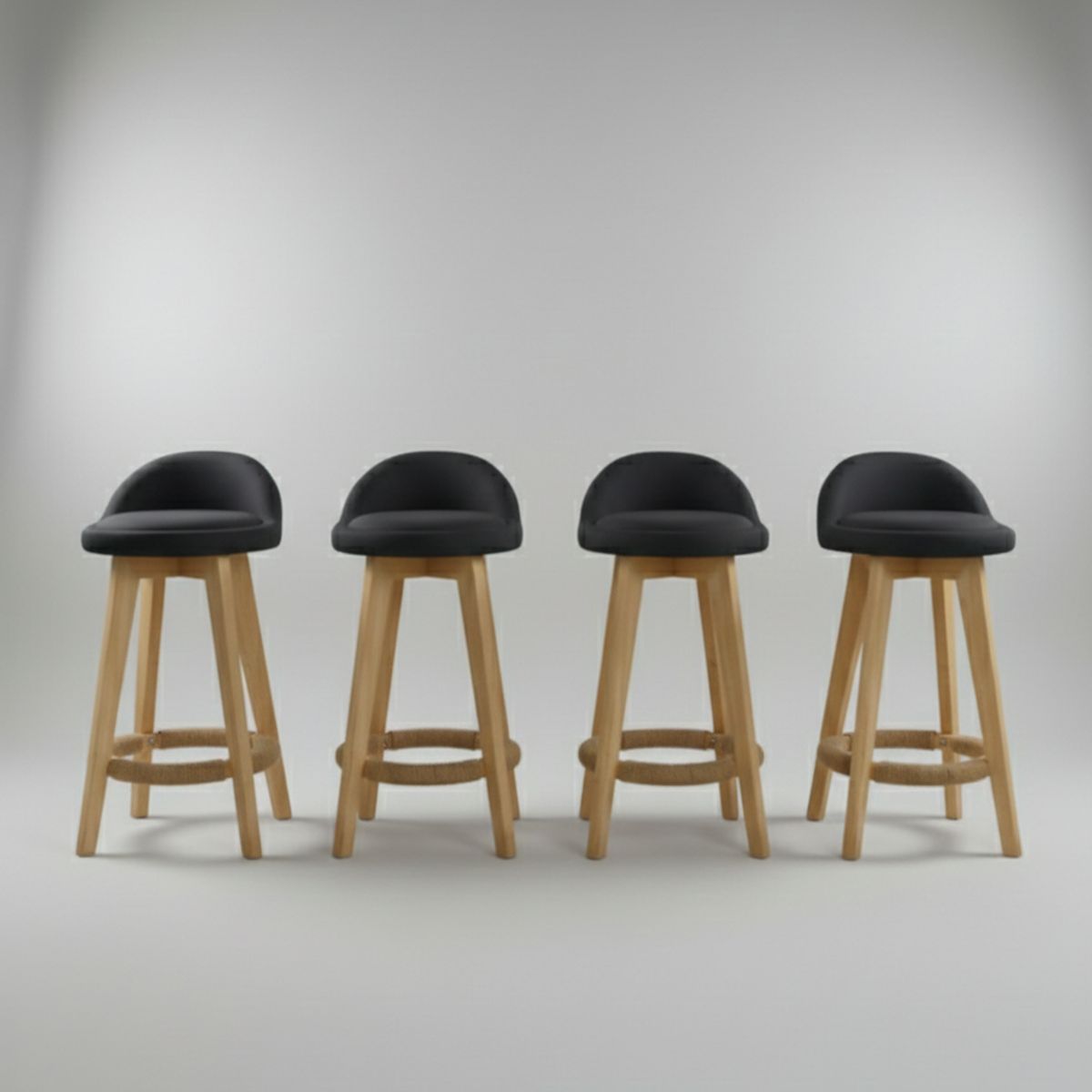 GENERICO - Silla de Bar x 4 Un modelo Marsella Negro alto 63cm