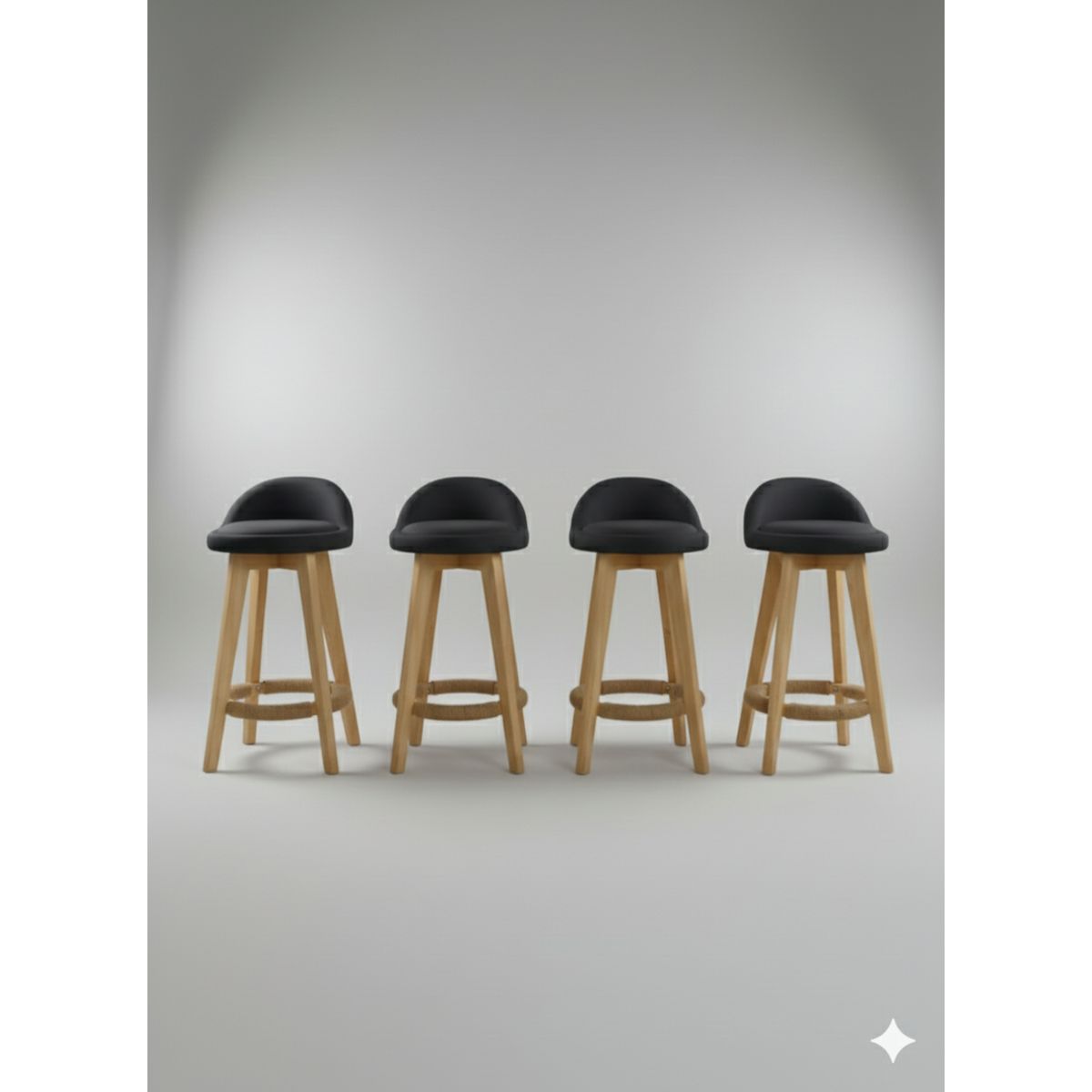 GENERICO - Silla de Bar x 4 Un modelo Marsella Negro alto 63cm