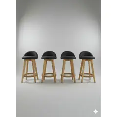 GENERICO - Silla de Bar x 4 Un modelo Marsella Negro alto 63cm