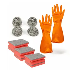 GENERICO - Pack Limpieza Cocina Estropajo Esponjas Guantes Latex