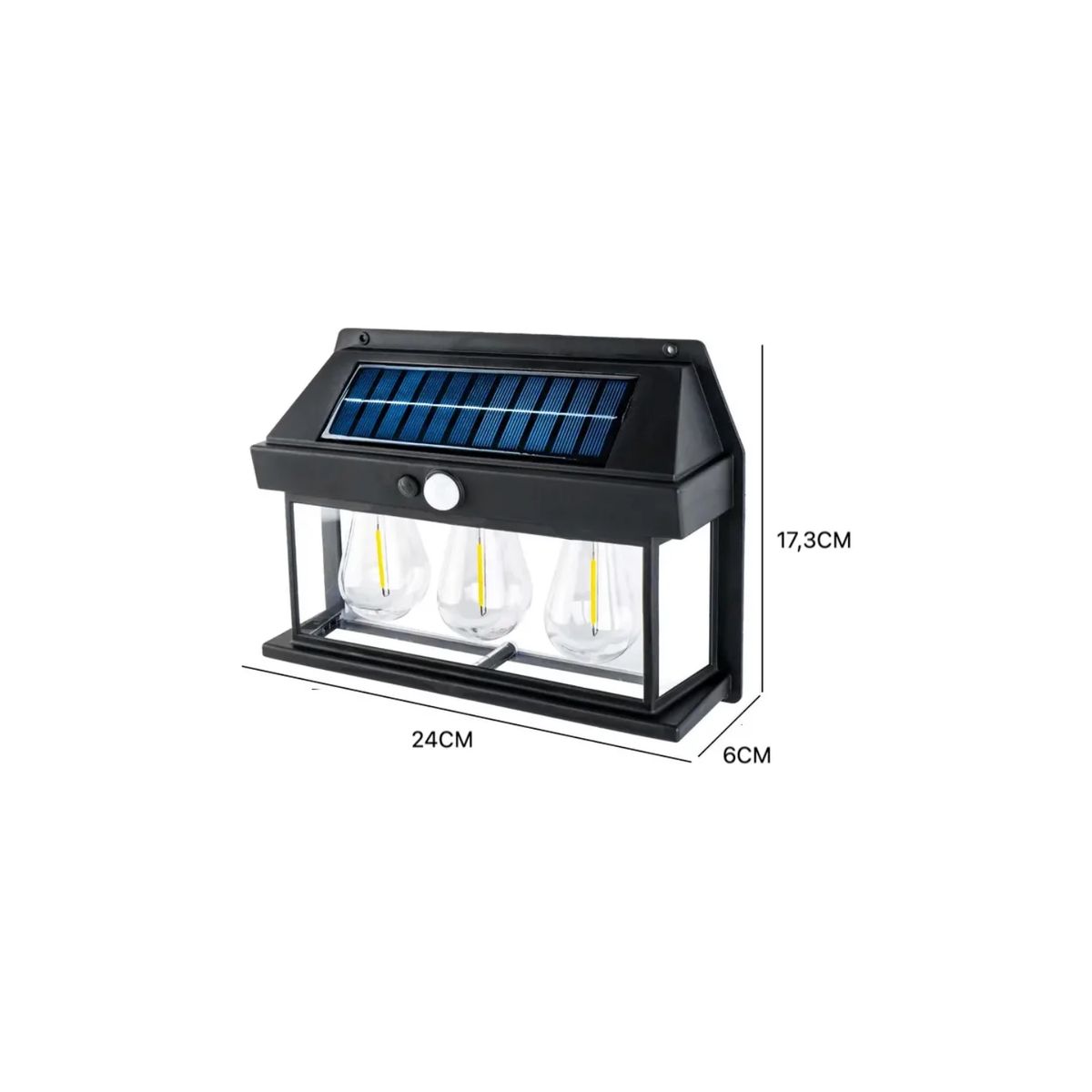 GENERICO - Faroles Solares Exteriores 3focos Led Terraza Farol Exterior Negro