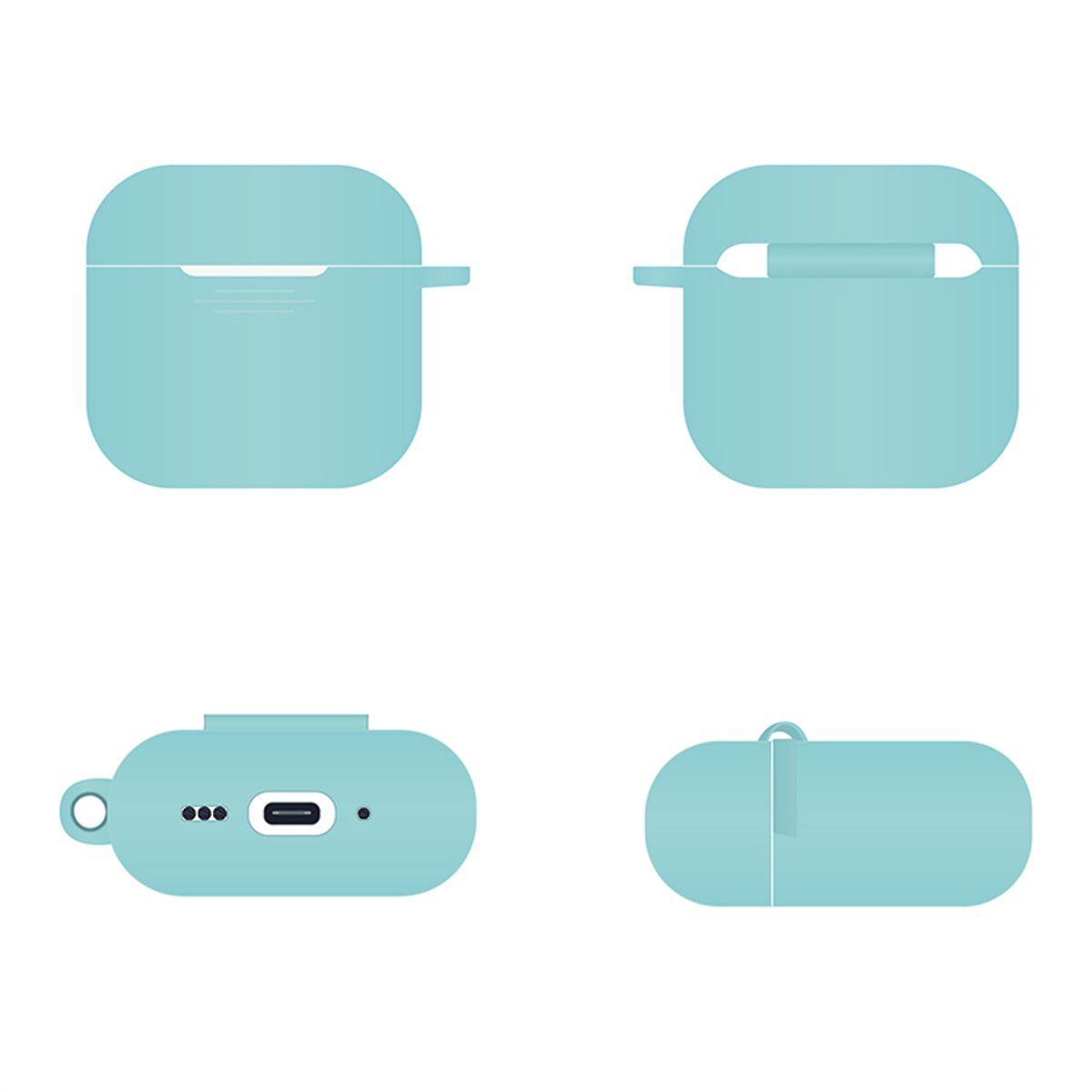 GENERICO - Funda Silicona Compatible Con AirPods Pro 3 Celeste