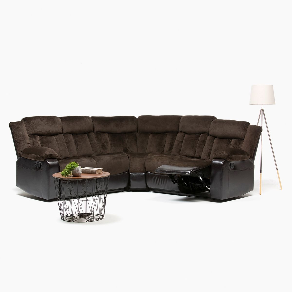 DANIELS - Sofá Seccional 5 Cuerpos Reclinable Alabama Café Daniels