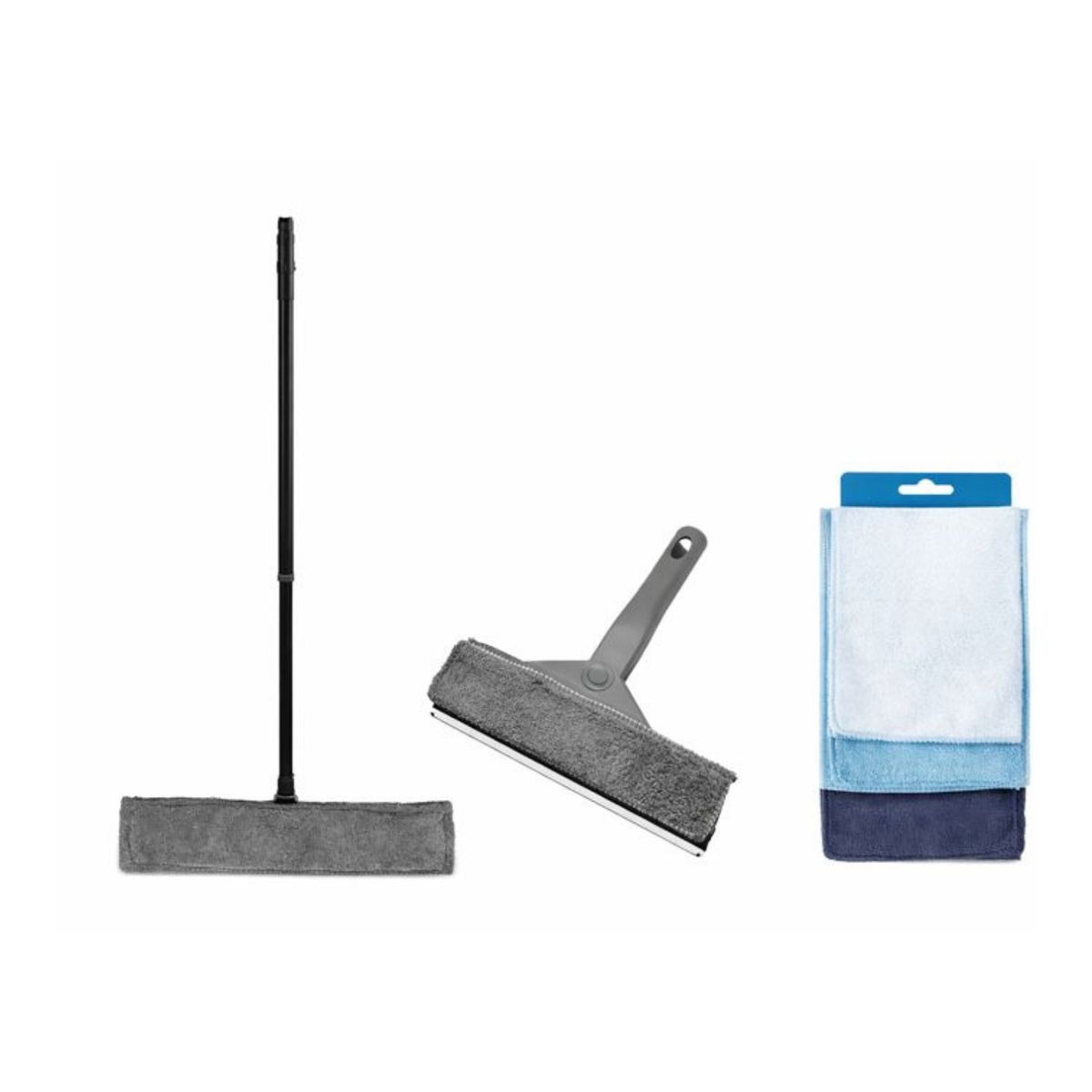 GENERICO - Pack Limpieza Mopa Ventanas Panos Microfibra 3 Unidades