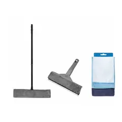 GENERICO - Pack Limpieza Mopa Ventanas Panos Microfibra 3 Unidades