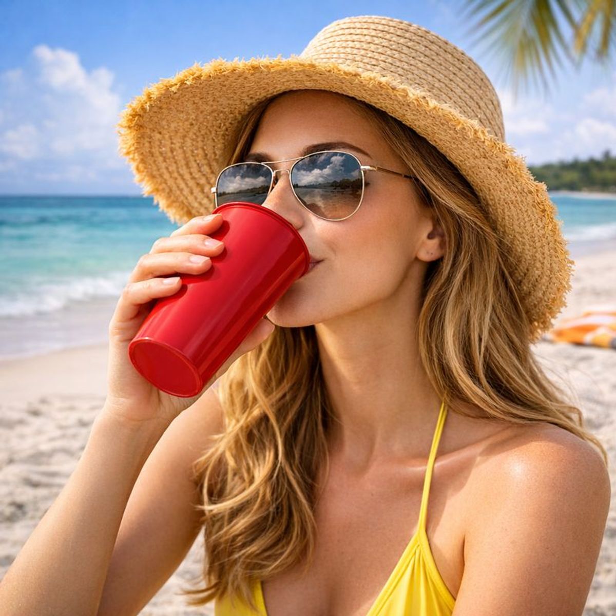 GENERICO - Set 12 Vasos Camping Verano 560 Ml Plastico Reutilizable Uso