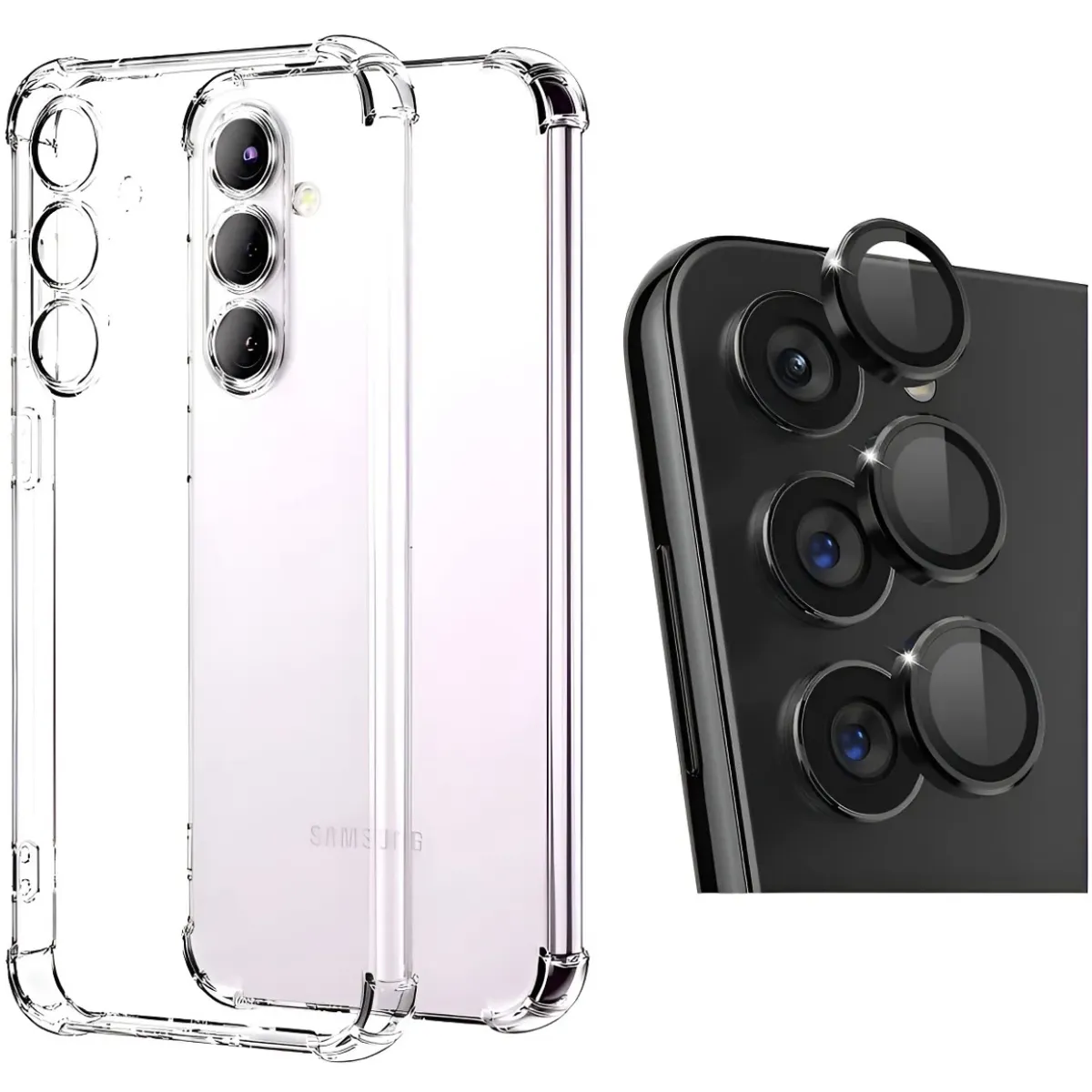 GENERICO - Funda Transparente Para Samsung S25 Fe + Protector Lentes