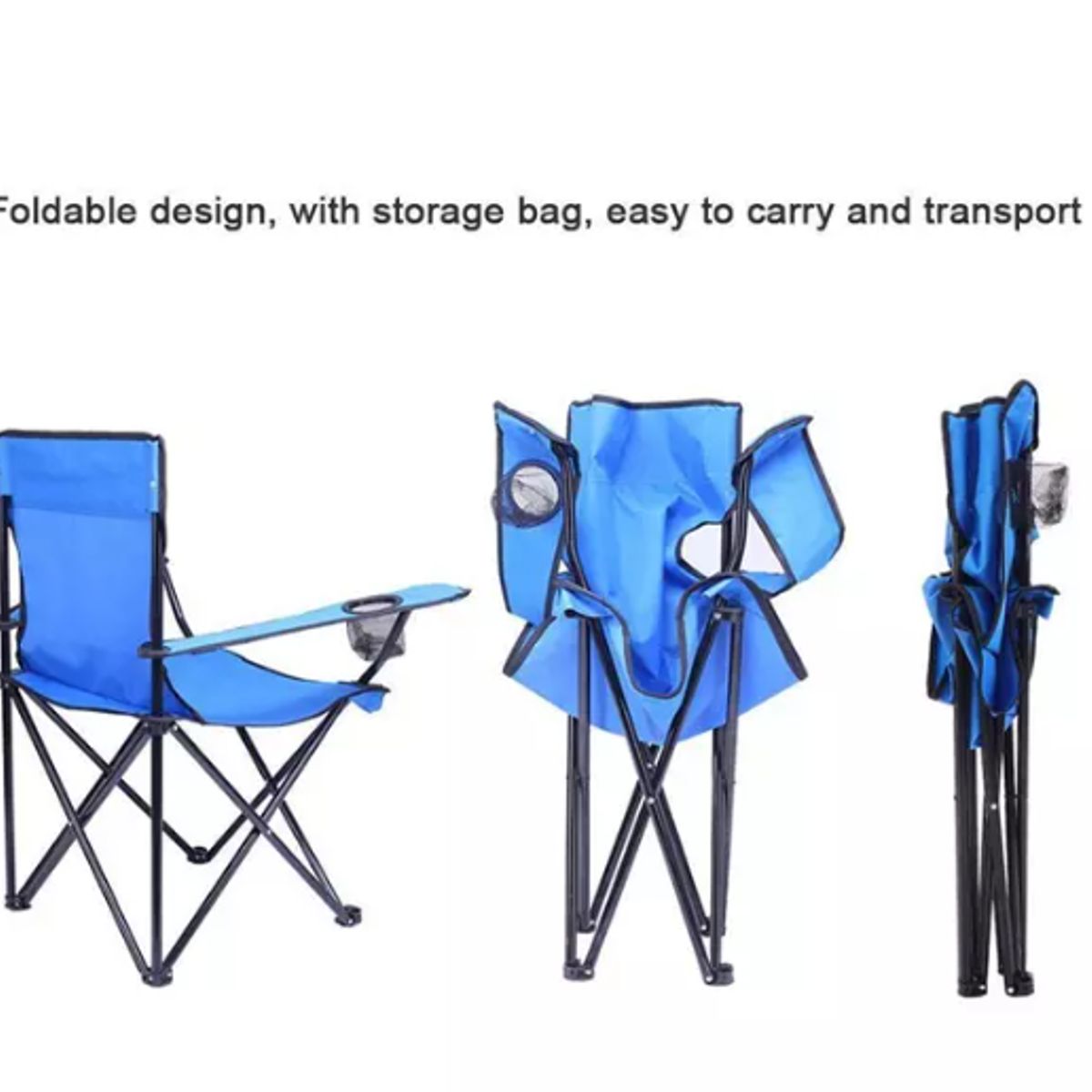 GENERICO - Silla Plegable Lisa Con Portavasos 80x50 - Colores Surtidos