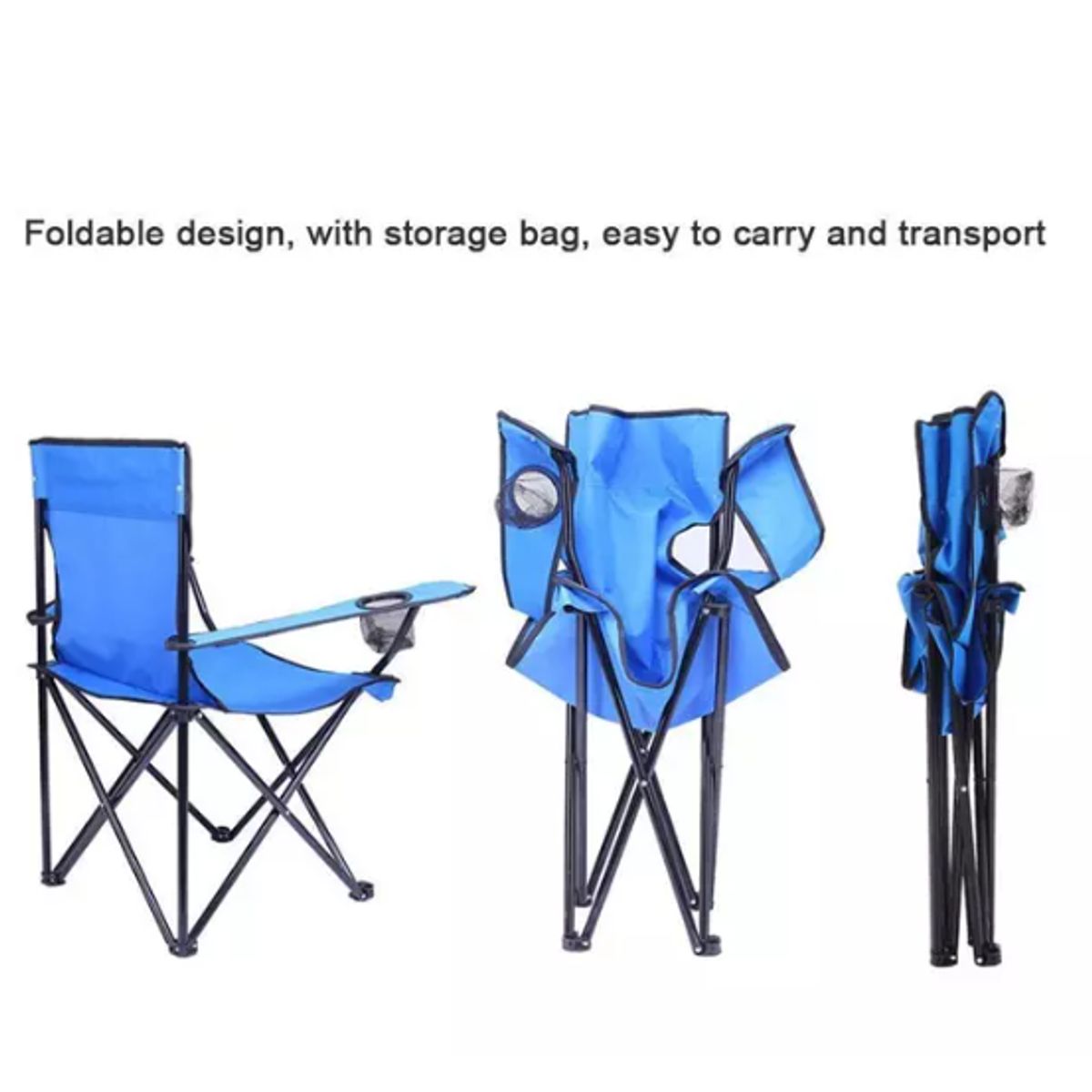 GENERICO - Silla Plegable Lisa Con Portavasos 80x50 - Colores Surtidos