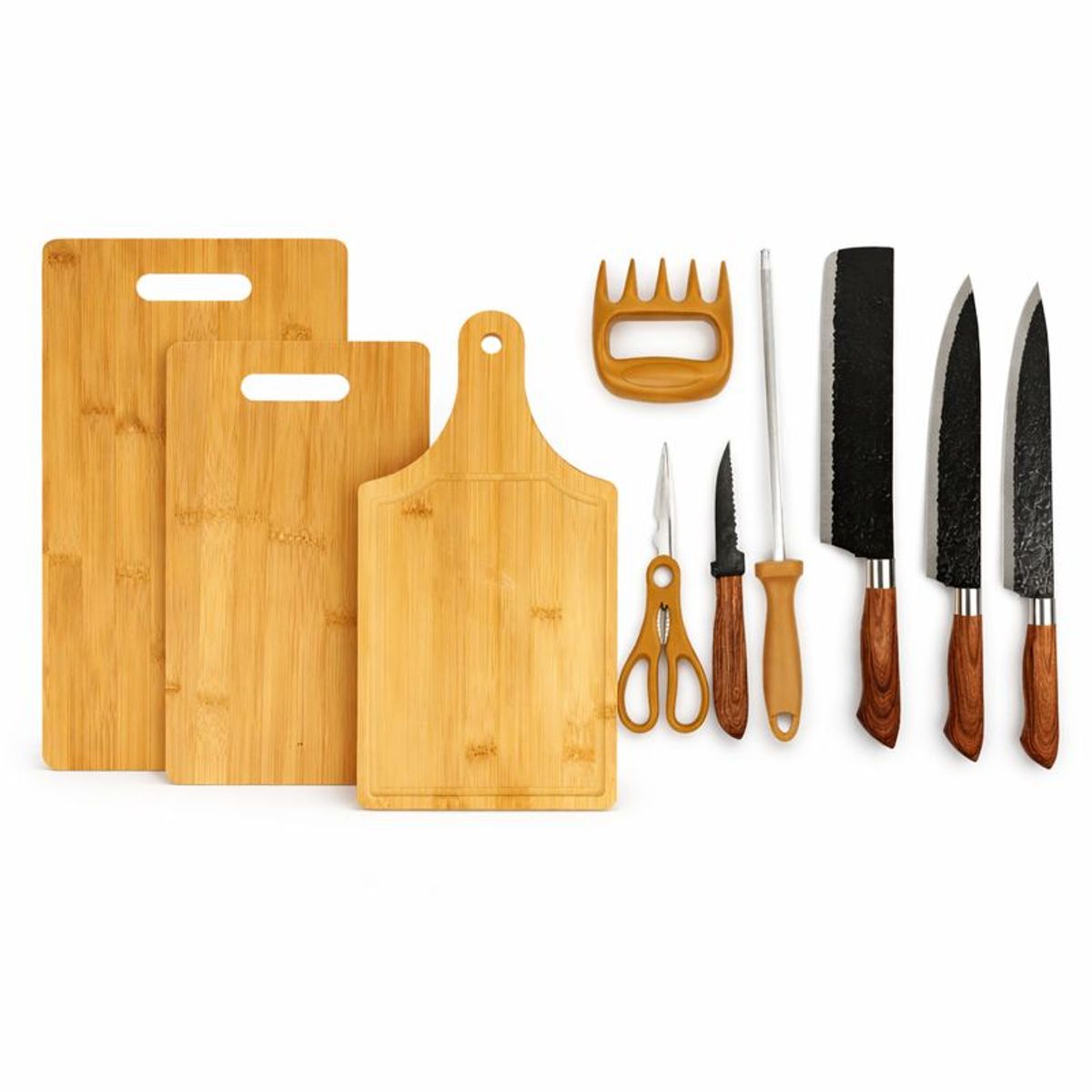 GENERICO - Pack Cocina Tabla Cortar Set Cuchillos 8 Piezas Uso Pro Casa