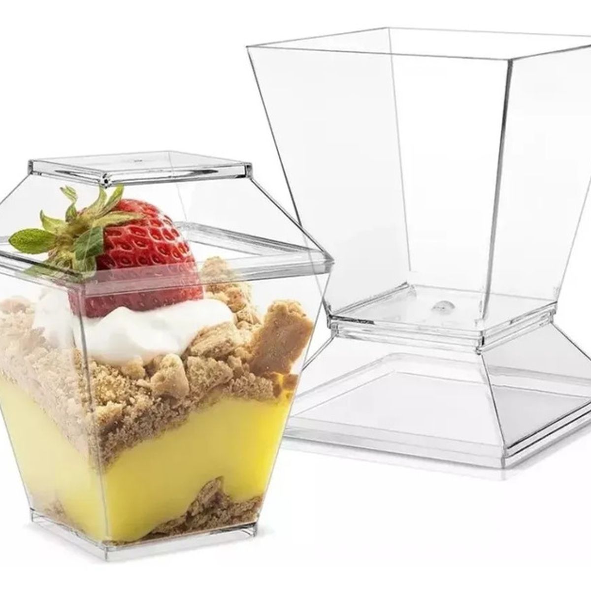 PASTELERIUSCL - 20 Vasos Para Postres Set De Vasos Shot Postres C/tapa 220ml
