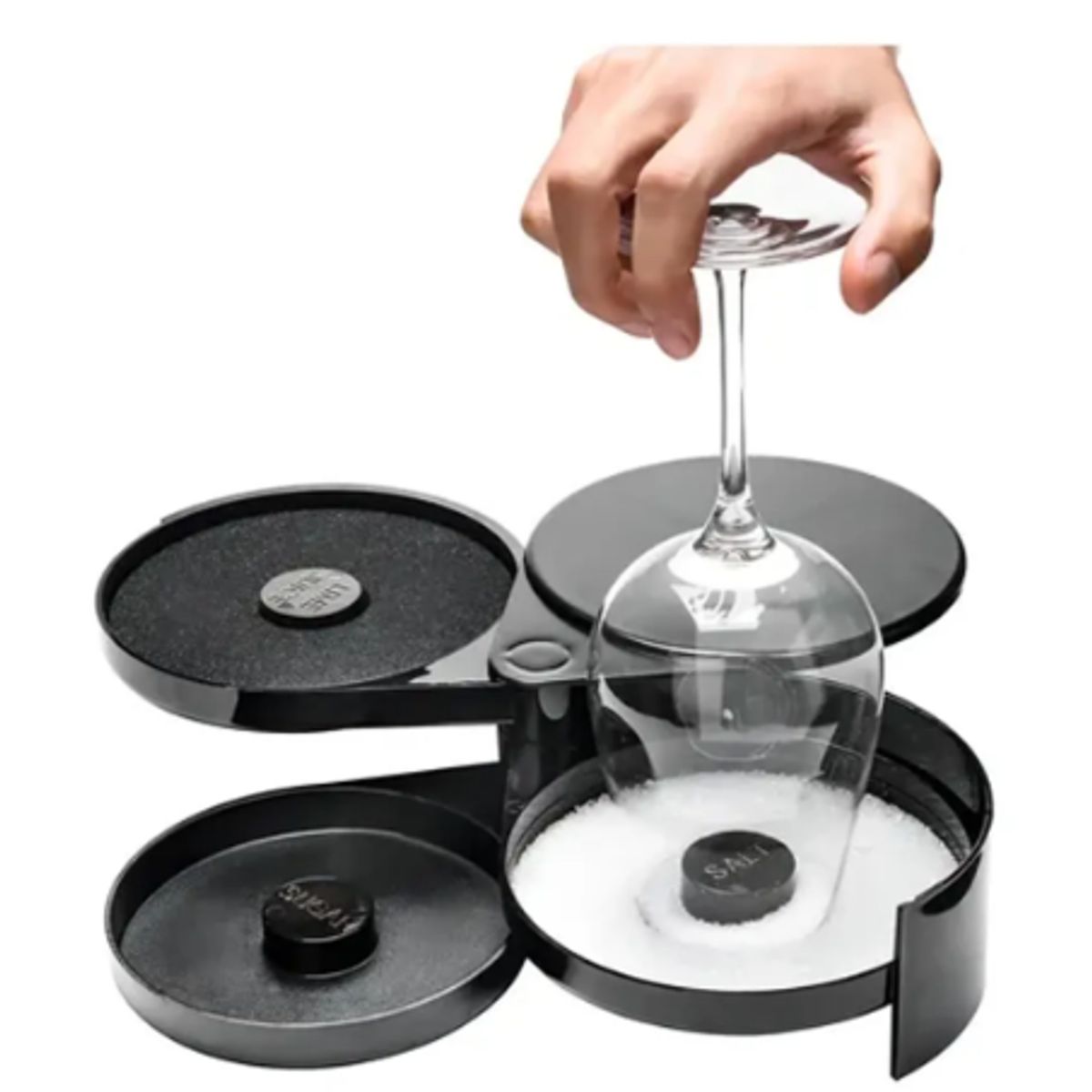 GENERICO - Escarchador De Vasos Orillador Copas Set Bartender 3 Bandeja