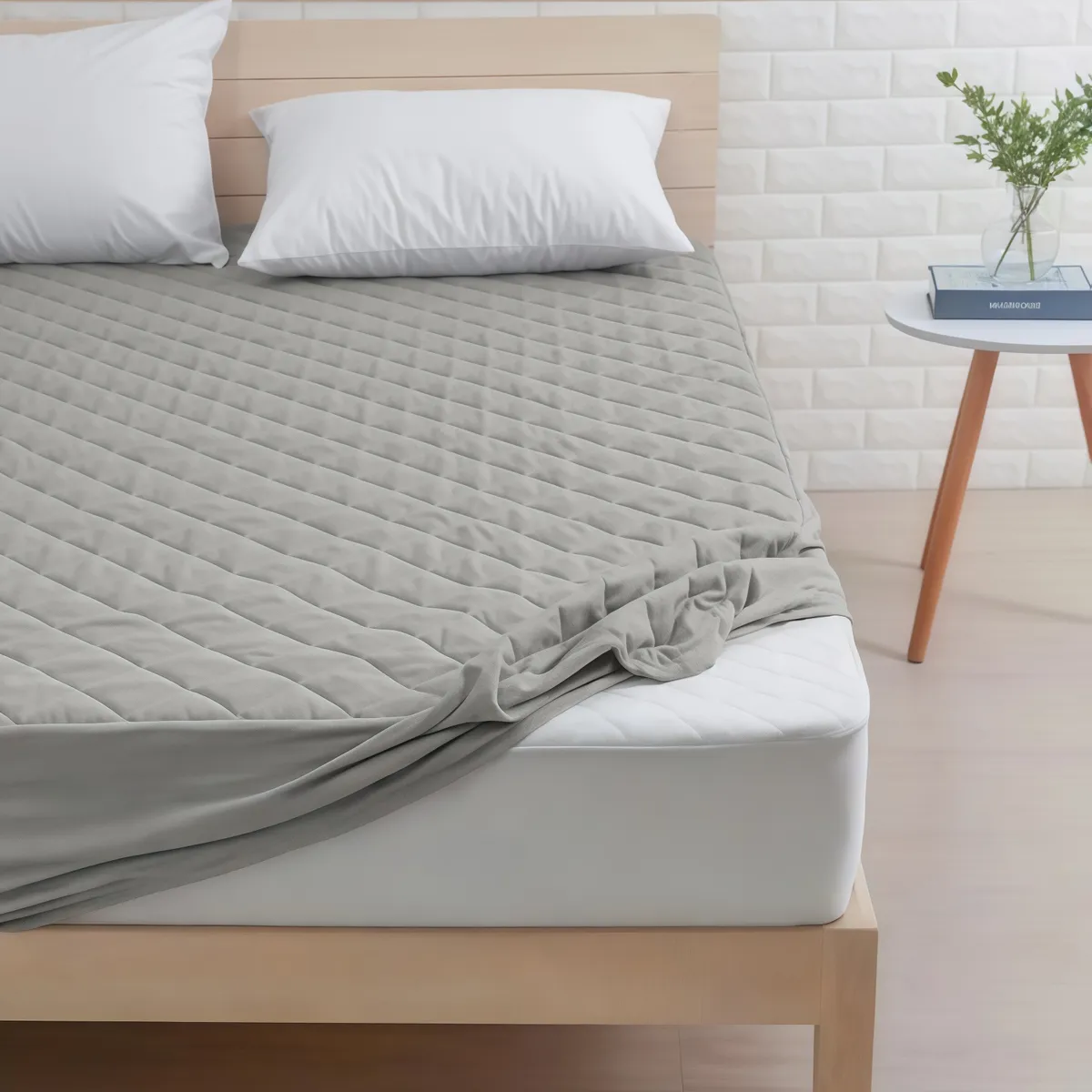 OASIS - Cubrecolchón Impermeable 1.5 Plazas +funda De Almohada  Liso  3 Color