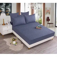 OASIS - Cubrecolchón Impermeable 2 Plazas +2funda De Almohada lisa 3 Color