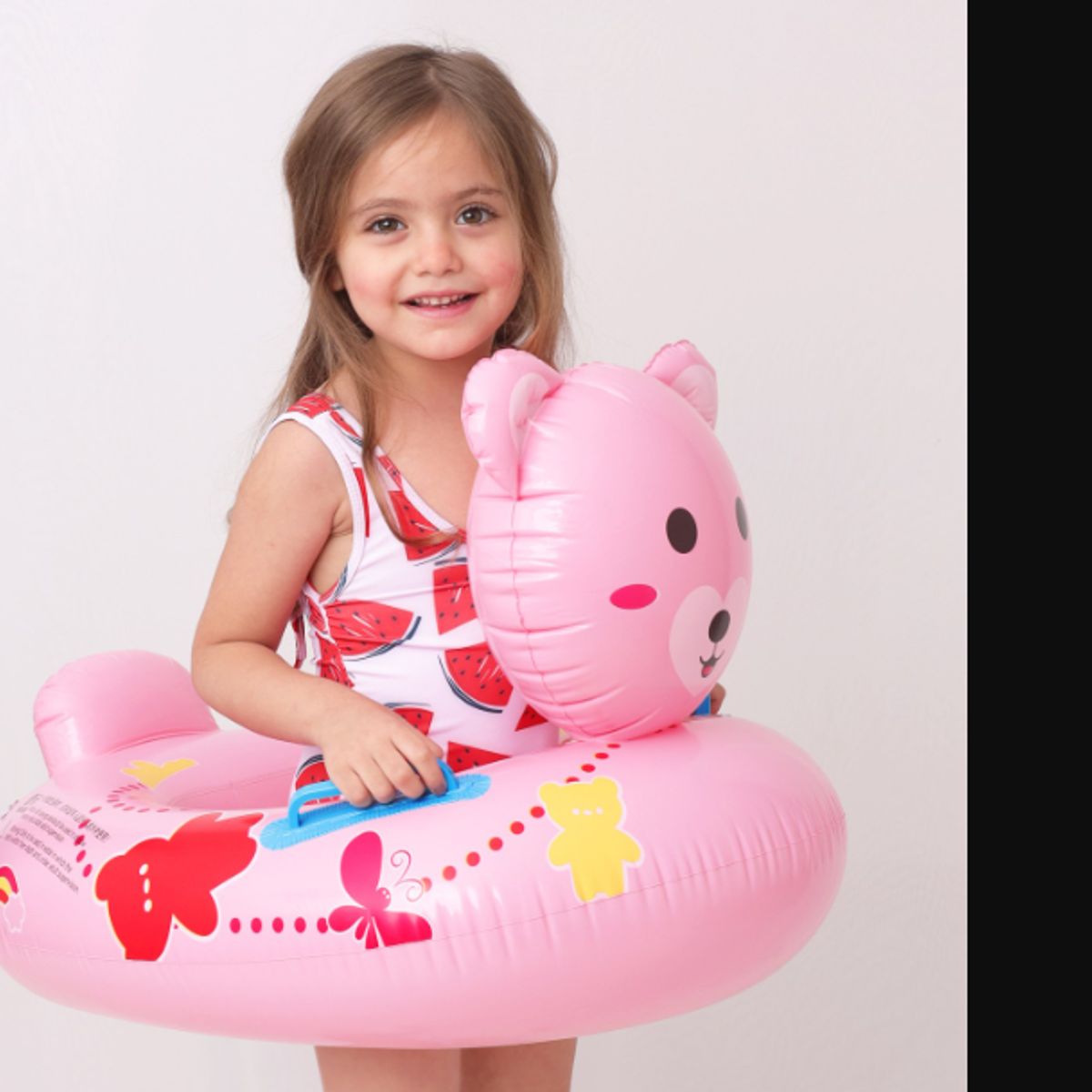 GENERICO - Flotador Inflable Bebé Osito Rosado con Asiento
