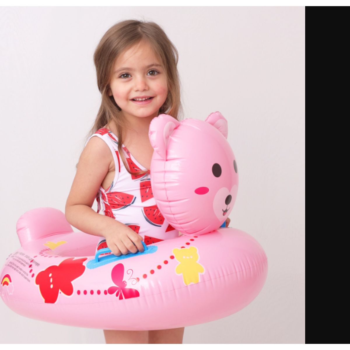GENERICO - Flotador Inflable Bebé Osito Rosado con Asiento