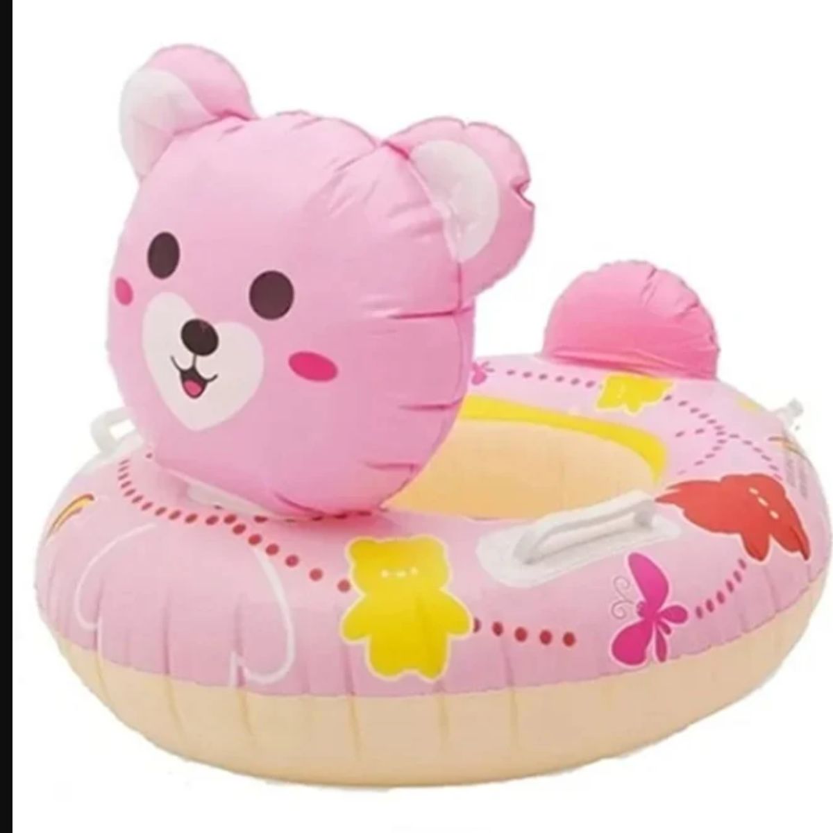 GENERICO - Flotador Inflable Bebé Osito Rosado con Asiento