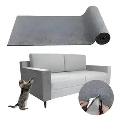 GENERICO - Rascador Autoadhesivo Alfombra Gatos Gris Poliéster 30x200cm Gris