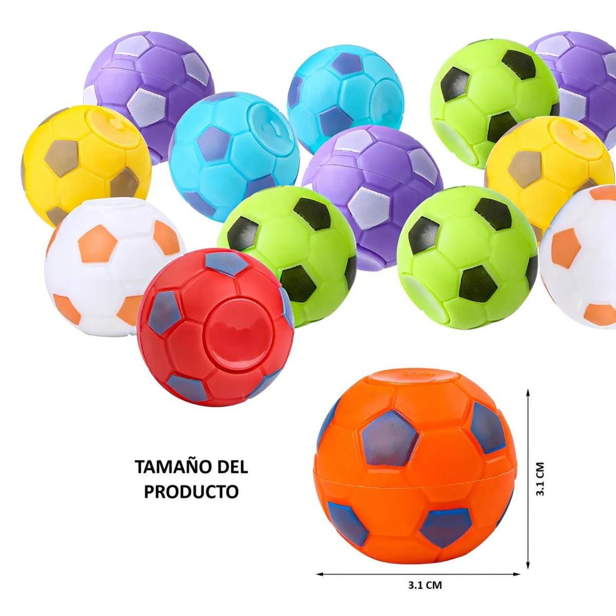 GENERICO - Pack 20 Spinner De Pelotas De Fútbol Sorpresa De Cumpleaños Color Variado BELUG