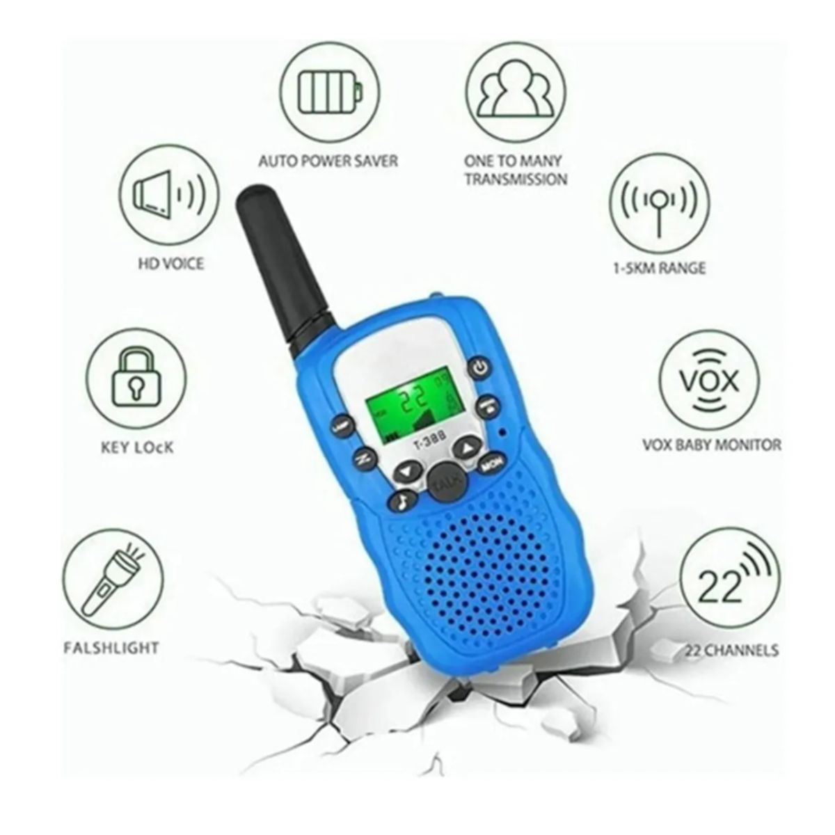 GENERICO - Pack de 2 Radio Walkie Talkie Para Niños