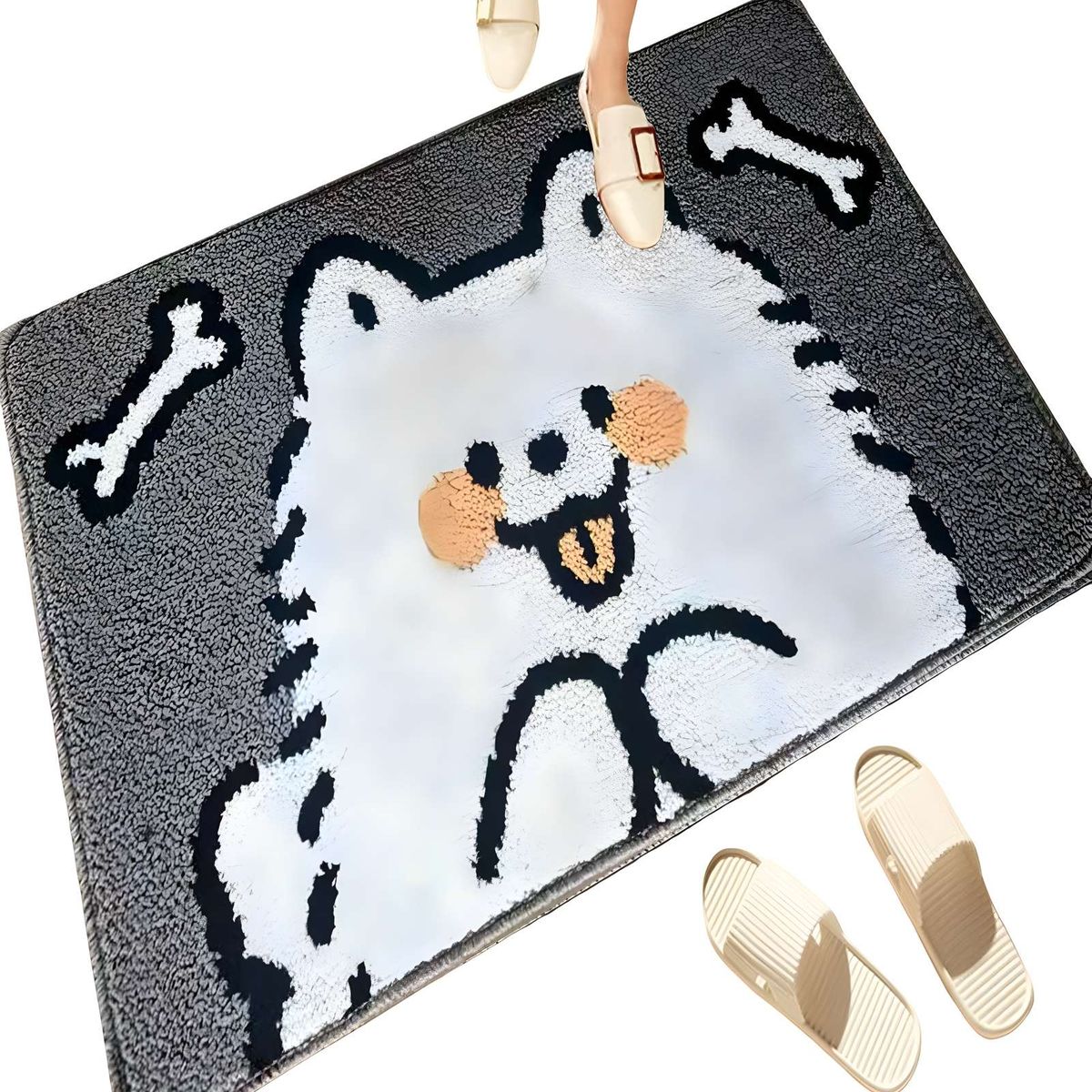 GENERICO - ALFOMBRA DECORATIVA DE PERRO GRIS