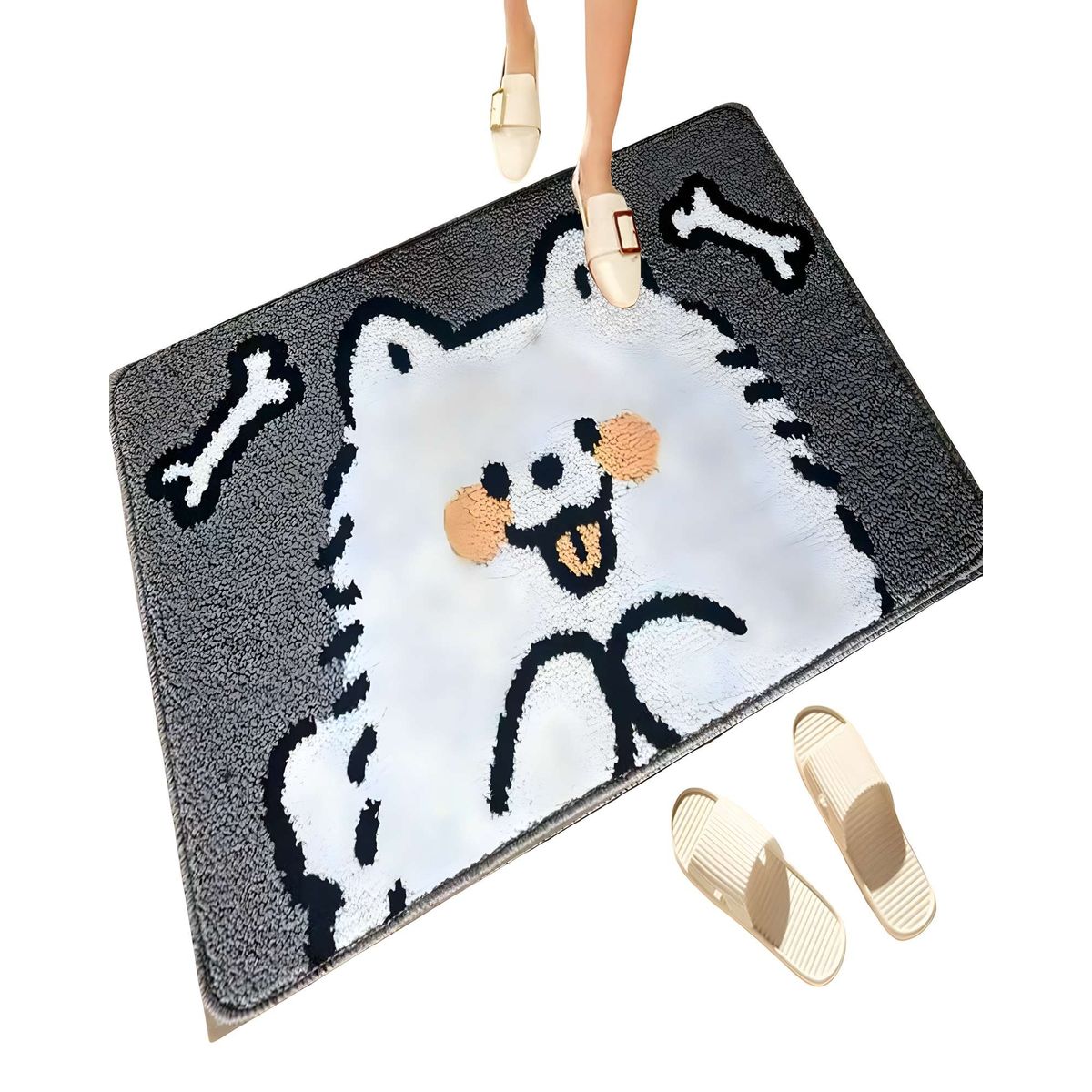 GENERICO - ALFOMBRA DECORATIVA DE PERRO GRIS