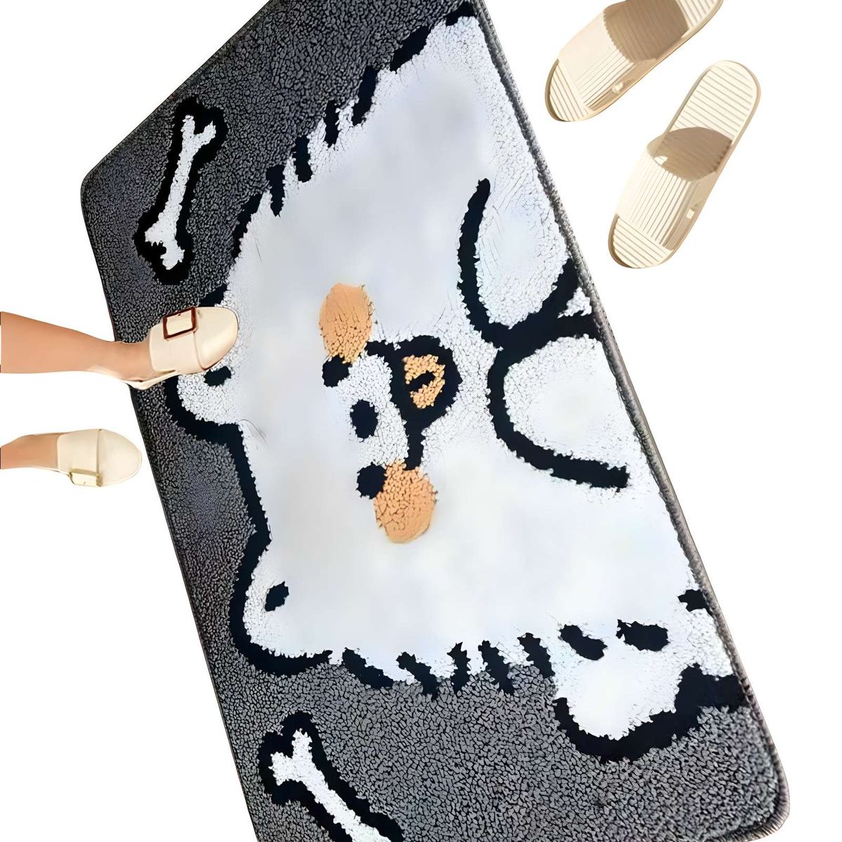 GENERICO - ALFOMBRA DECORATIVA DE PERRO GRIS