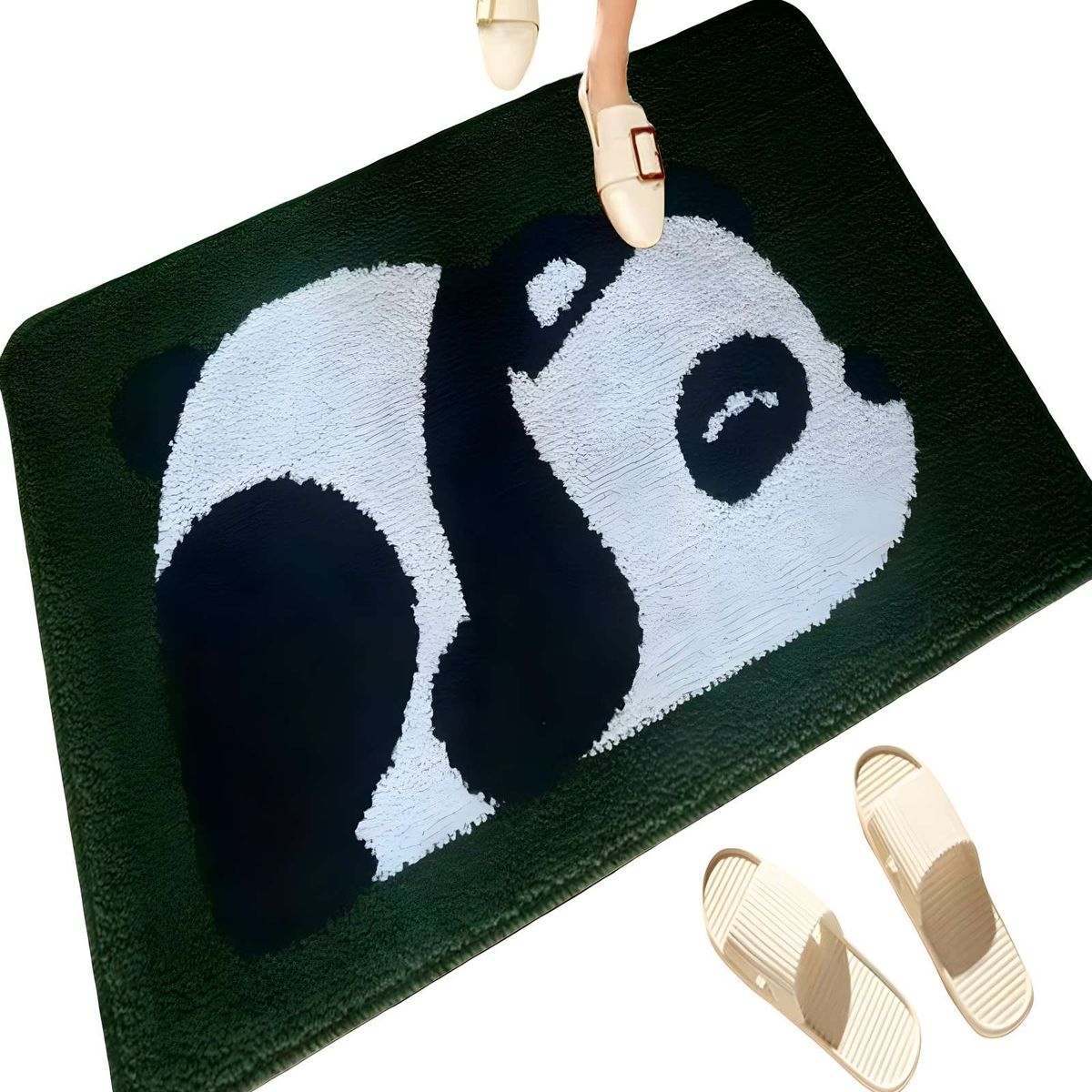 GENERICO - ALFOMBRA DECORATIVA DE PANDA VERDE 02