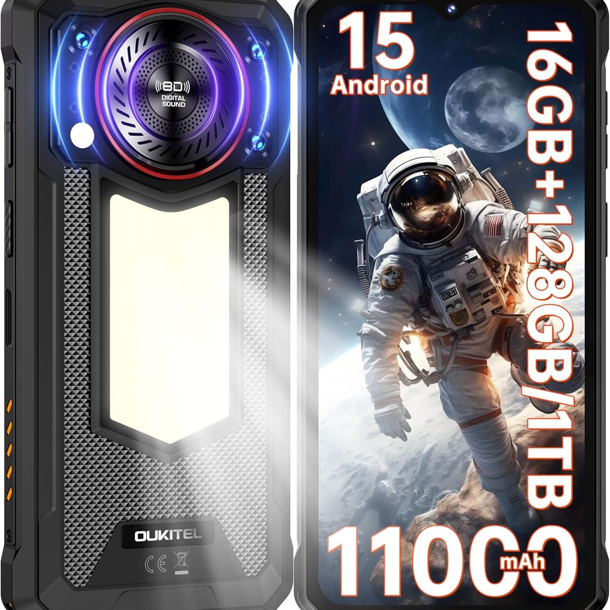 OUKITEL - OUKITEL WP53S Celular 16GB+128GB 11000mAh Android 15 Smartphone-Negro