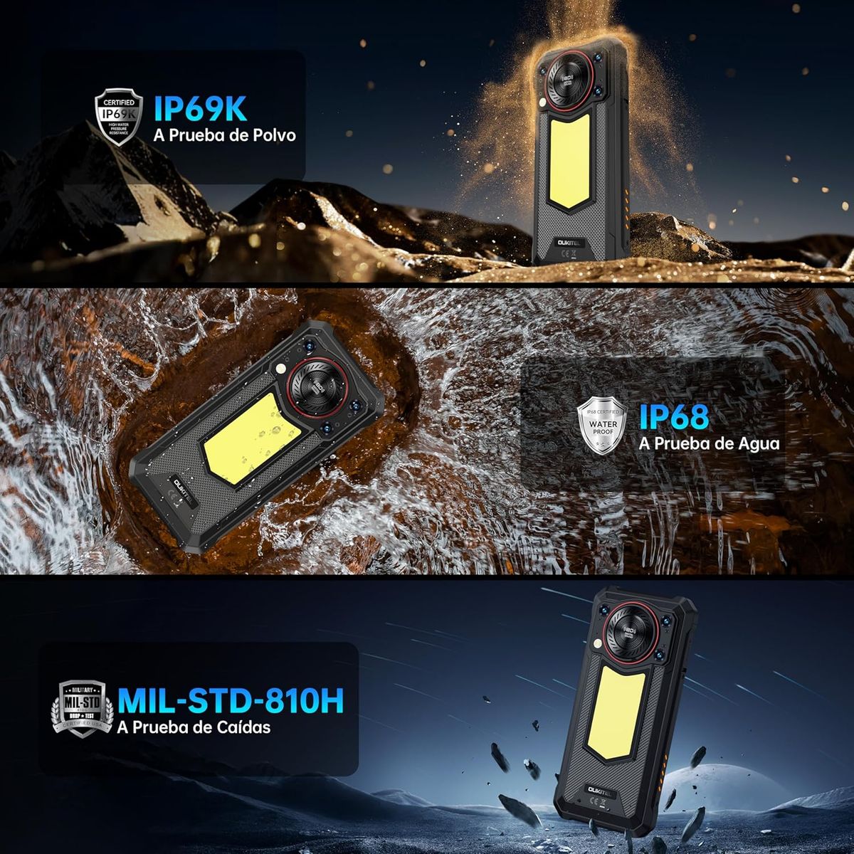 OUKITEL - OUKITEL WP53S Celular 16GB+128GB 11000mAh Android 15 Smartphone-Negro