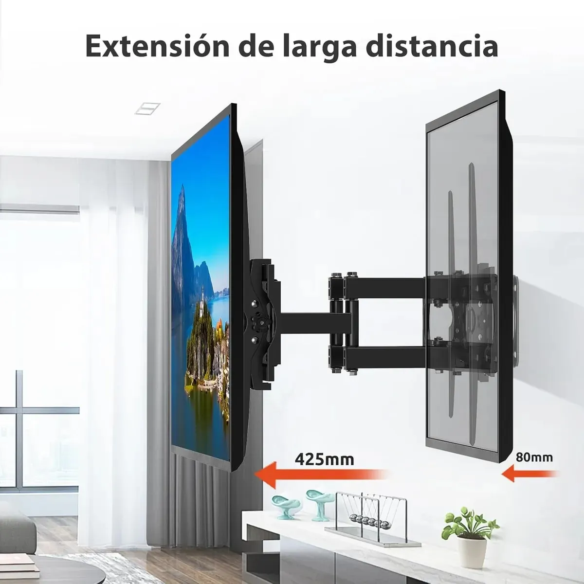 GENERICO - FIGOIMPORT Soporte Tv Pared Ajustable Brazo 32-70 Hogar Negro