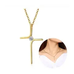 GENERICO - Collar De Cruz Con Diamante Mujer Moda 2021
