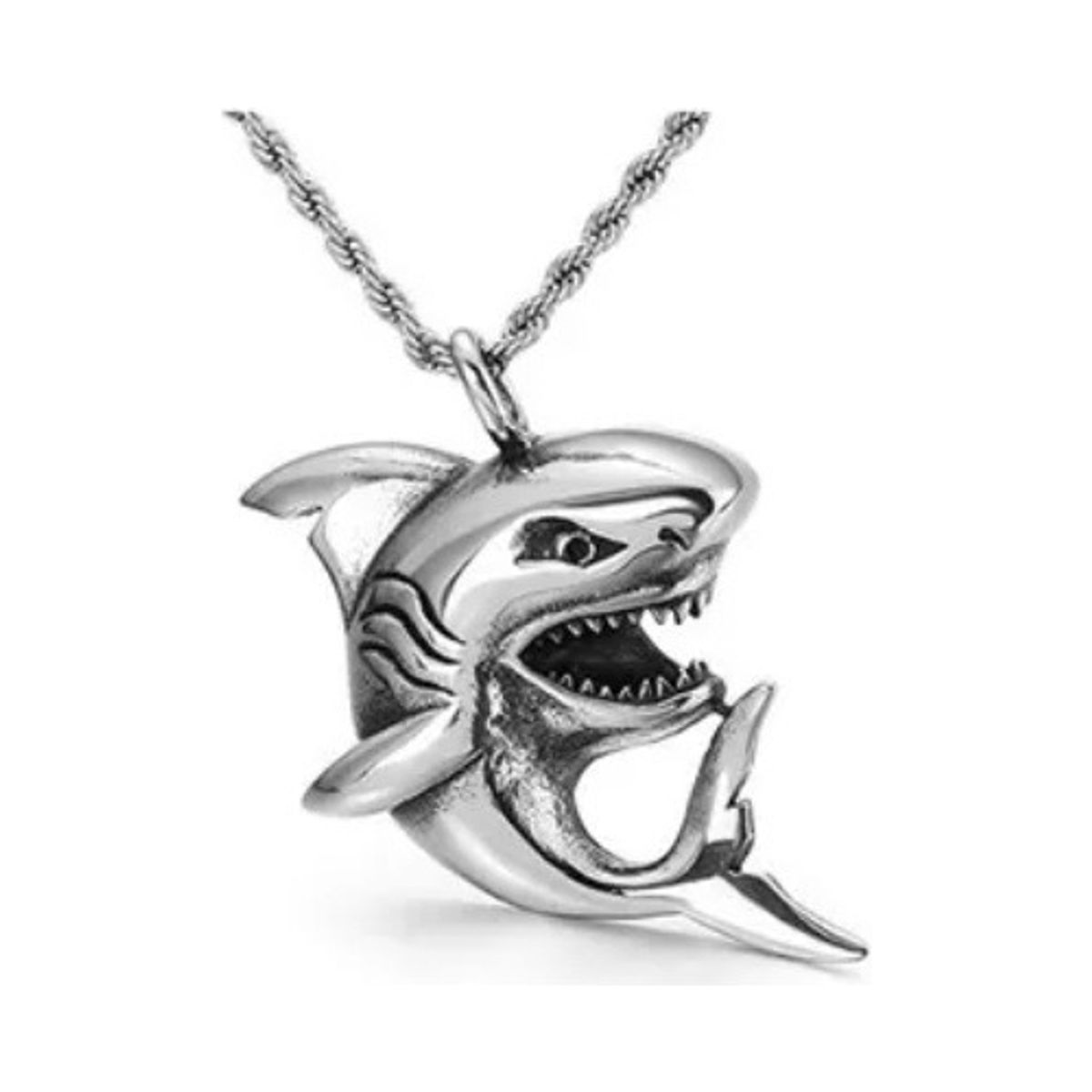 GENERICO - Collar Tiburon Blanco Hombre Mujer Moda