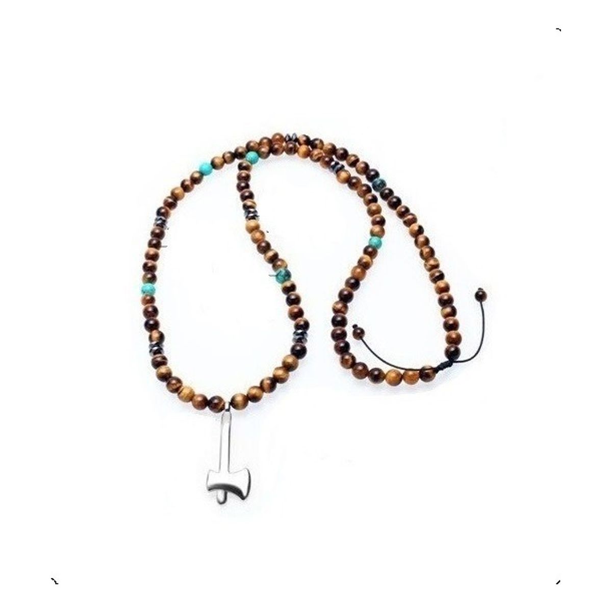 GENERICO - Collar De Hacha Caballero Piedra Hematita Ojo De Tigre 2021