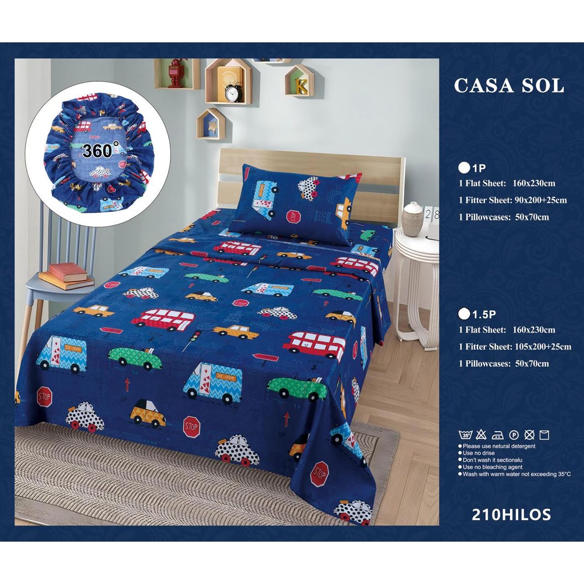 GENERICO - SABANAS DE POLIALGODÓN CON HERMOSOS DISEÑOS INFANTILES