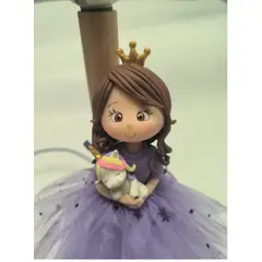 GENERICO - Lampara Velador Infantil - Niña Princesa Lila