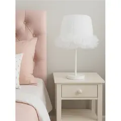 DECORACION CREATIVA - Lampara Velador Nube Blanca - Base Blanca Infantil - Juvenil