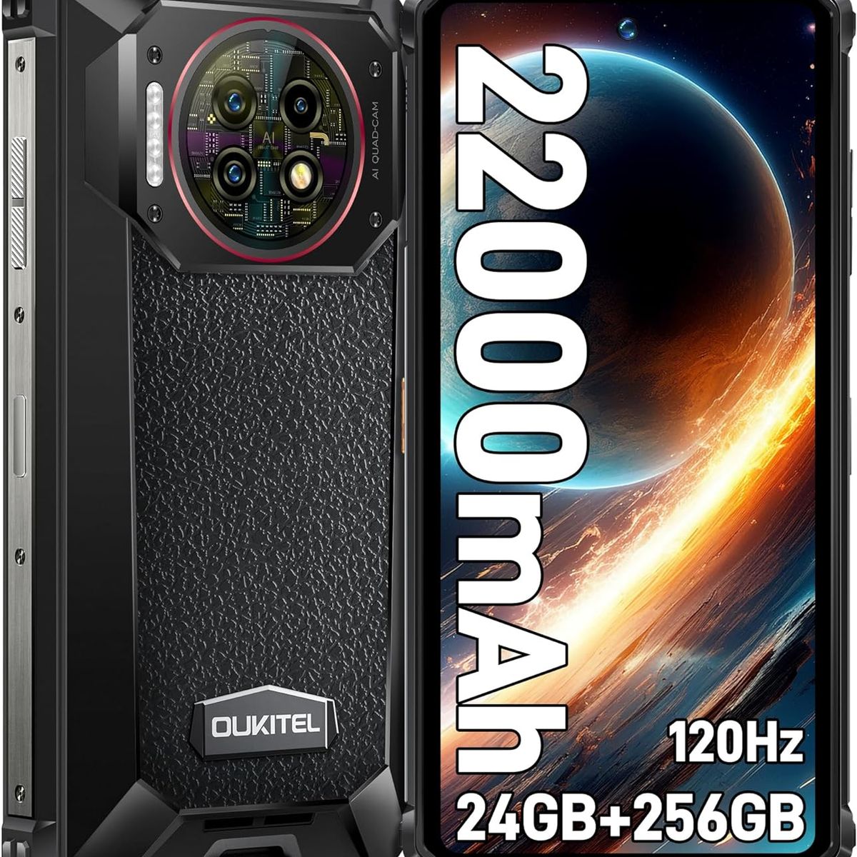 OUKITEL - OUKITEL WP19 pro Celular 24GB+256GB 22000mAh-Negro